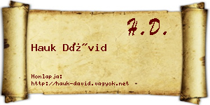 Hauk Dávid névjegykártya